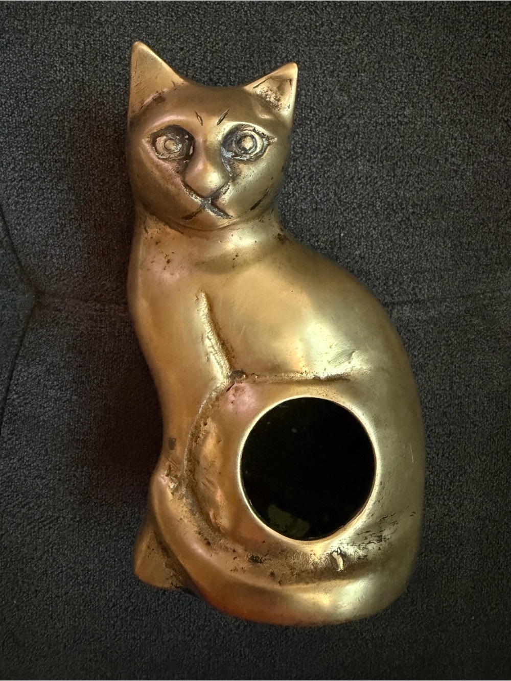Brass Cat Figurine - Gold Cat Decorative
